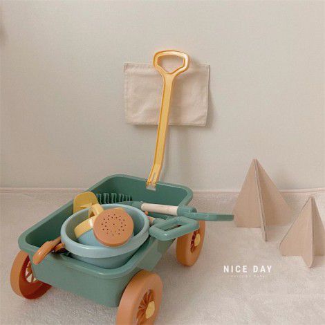 South Korea ins children's beach toy trolley set beach boy water digging shovel and bucket tools