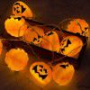 Cross border direct supply LED Halloween pumpkin lights string Ghost Festival garden decorative lights festive lights USB battery box