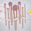 7-12 nude pink makeup brushes, full set of Cangzhou powder brush, eye shadow brush, powder Blusher Brush, makeup mirror, beauty tools