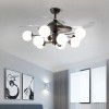 Nordic magic bean fan ceiling lamp invisible electric fan lamp household living room bedroom variable frequency integrated large wind ceiling fan lamp