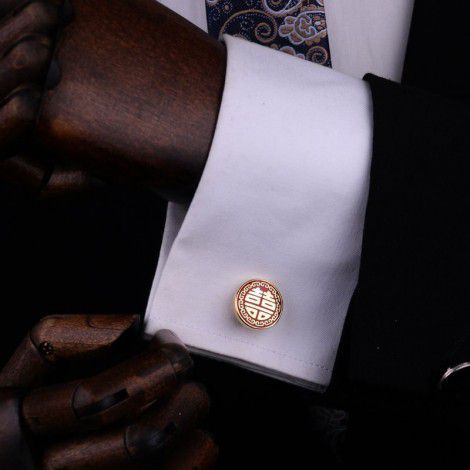 Bridegroom's wedding circular wedding word cufflinks, wedding sleeve nails, men's sleeve cuffs, sleeve nails, business conference cufflinks