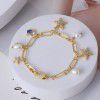 European and American tide brand jewelry wholesale: three-dimensional crab, starfish, inlaid freshwater pearl, multi drop bracelet, a mixed batch
