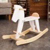 Blue Castle children's rocking horse Trojan horse Nordic style pure wood Trojan horse baby toy birthday gift