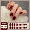 Ice through Camellia water diamond nail patch net red nail patch medium long detachable wearing nail piece nail enhancement finished product