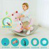 Baby rocking chair baby plastic rocking horse with music large thickened children's toy 1-2 year old Trojan horse