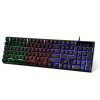 104 key Spanish black characters transparent mechanical touch keyboard office game luminous keyboard backlit keyboard