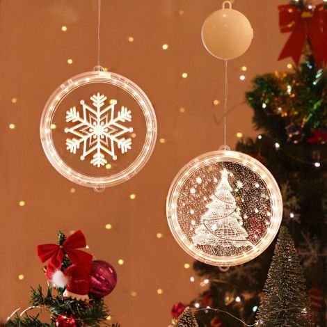Cross border hot sale Christmas lights 3D hanging lights room decoration modeling bedroom holiday decoration window star light string
