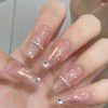 Wear nails, nail patches, powder Blusher soft waxy naked apricot nail patches, nail patches, fake nail patches, nail enhancement products