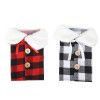 Christmas decoration: European and American style red and black lattice bow tie wine set, white edge wool collar champagne set, holiday table decoration