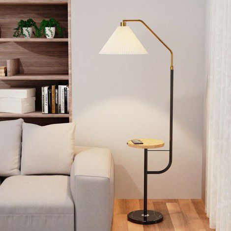 Coffee table floor lamp simple modern Nordic Light luxury American living room bedroom bedside wireless charging table lamp