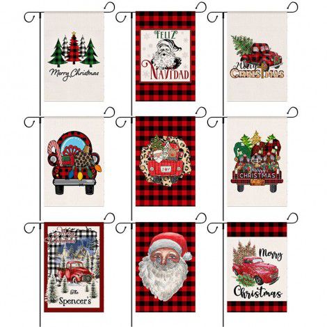 New Christmas decorative garden flag linen double-sided digital printing European and American Garden Flag Custom flag