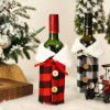Christmas decoration: European and American style red and black lattice bow tie wine set, white edge wool collar champagne set, holiday table decoration