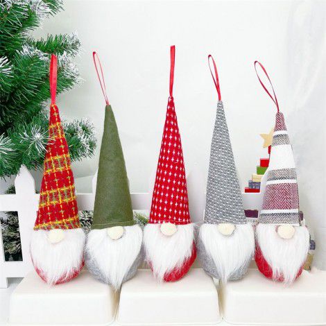 Cross border new Christmas decorations faceless doll scavenger dwarf Old Man Doll European and American Christmas Tree Pendant