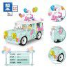 Zhegao min00886-00891000306-00310 ice cream truck milk tea truck wedding car building block toys