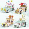 Zhegao min00886-00891000306-00310 ice cream truck milk tea truck wedding car building block toys