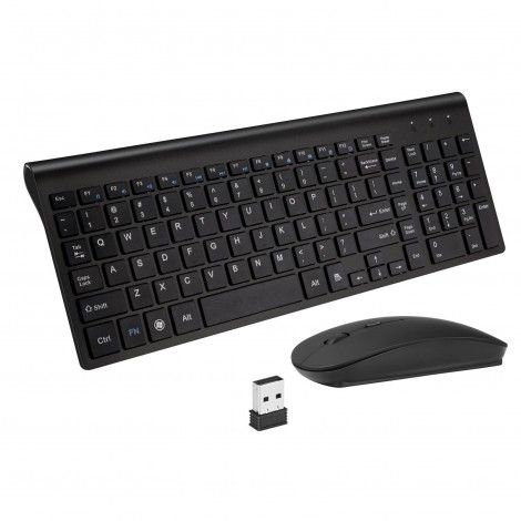 Cross border popular 2.4G wireless digital keyboard USB Mini mute ultra-thin keyboard mouse button and mouse set
