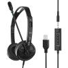 [telephone headset] headset wired computer headset USB sound card business headset with mute speaker switch
